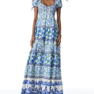 Alice & Olivia ROSALYN PUFF SLEEVE MAXI DRESS